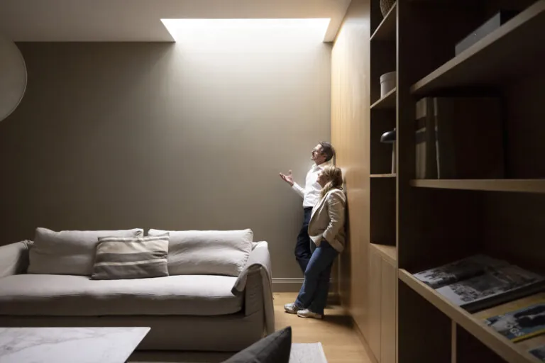 Felix and Catherine Finkernagel of architecture and interiors studio Finkernagel Ross in their elegant Kensington mews house