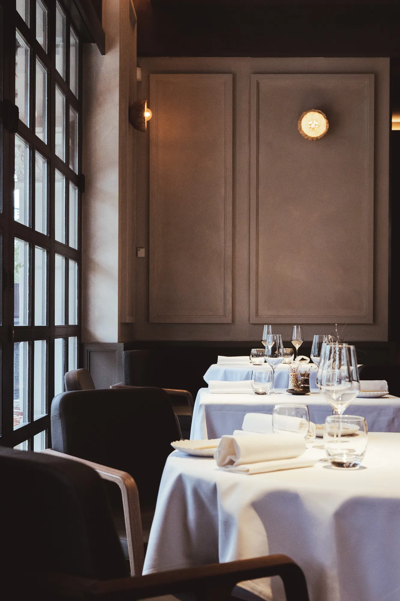 The Ledbury restaurant designed by These white walls interior design studio in London.